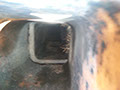 Misaligned chimney flue pipe